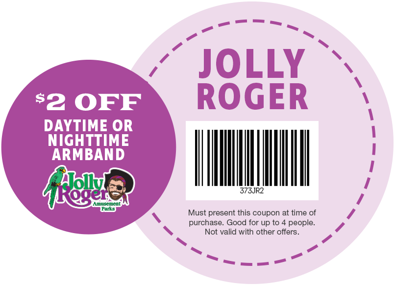 $2 OFF Daytime or Nighttime Armband at Jolly Roger Amusement Parks