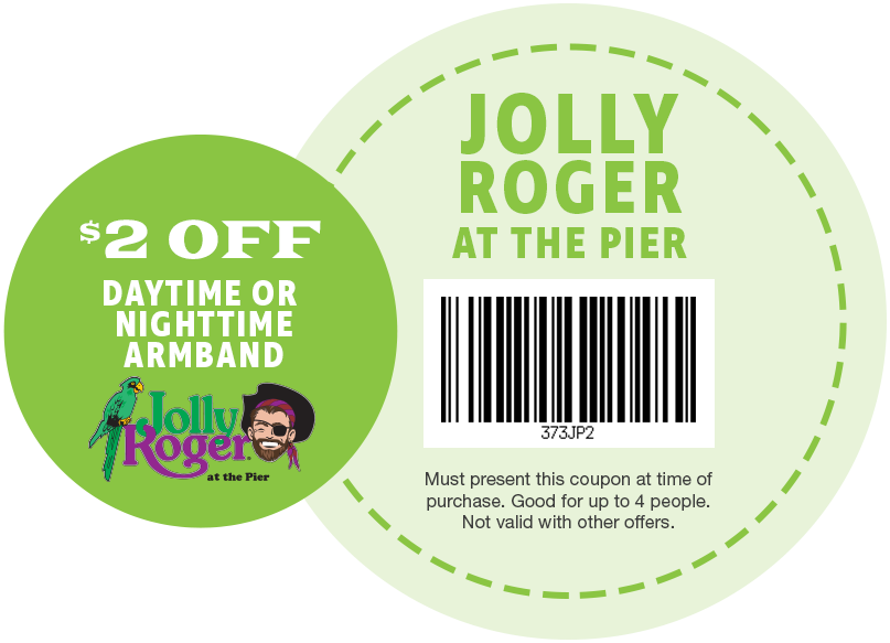 $2 OFF Daytime or Nighttime Armband at Jolly Roger at the Pier