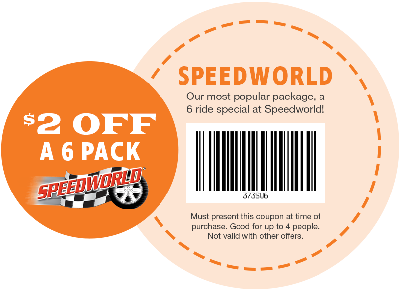 $2 OFF A 6 Pack at Jolly Roger SpeedWorld