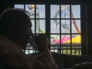 man drinking coffee