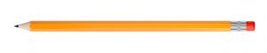 Orange Pencil Isolated On White Background. Eraser. 3d Illustration.