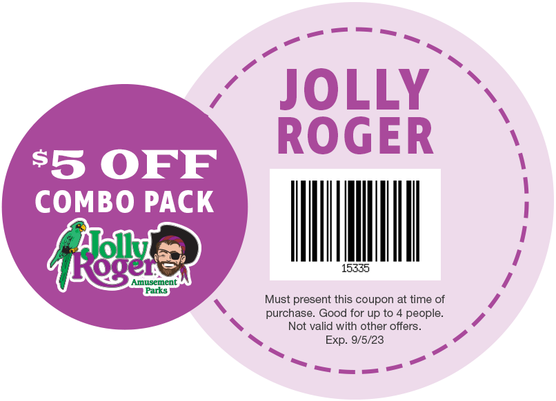 $5 OFF A Combo Pack at Jolly Roger Amusement Parks