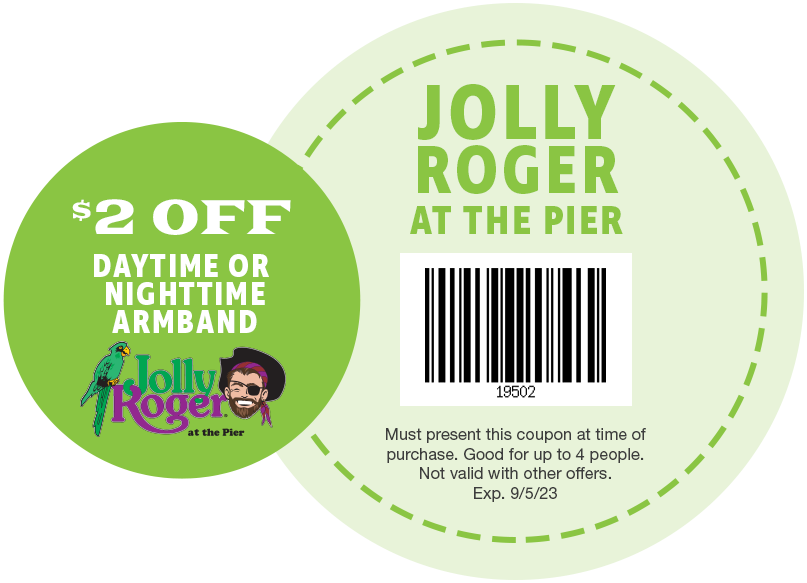 $2 OFF An Armband at Jolly Roger at the Pier