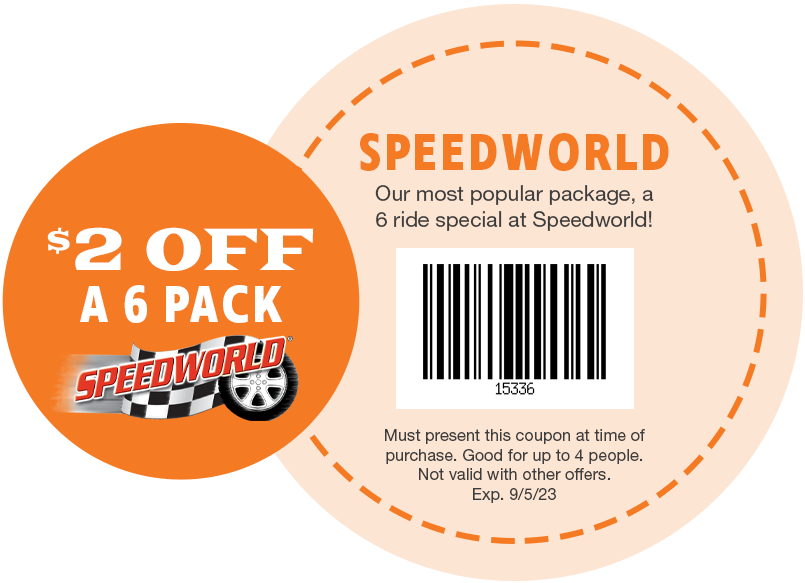 $2 OFF A Six Pack at Jolly Roger SpeedWorld