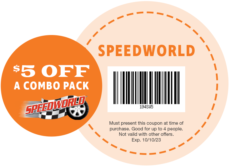 $5 OFF A Combo Pack at Jolly Roger SpeedWorld