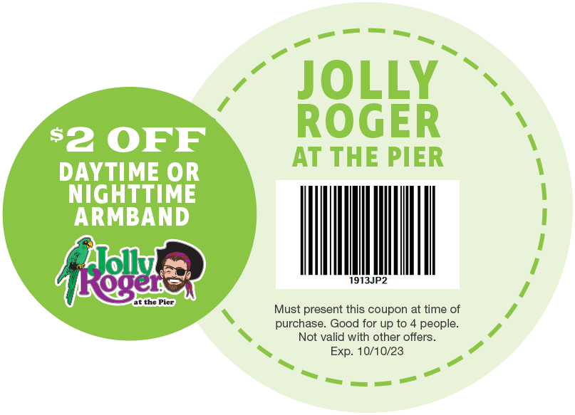 $2 OFF Daytime or Nighttime Armband at Jolly Roger at the Pier