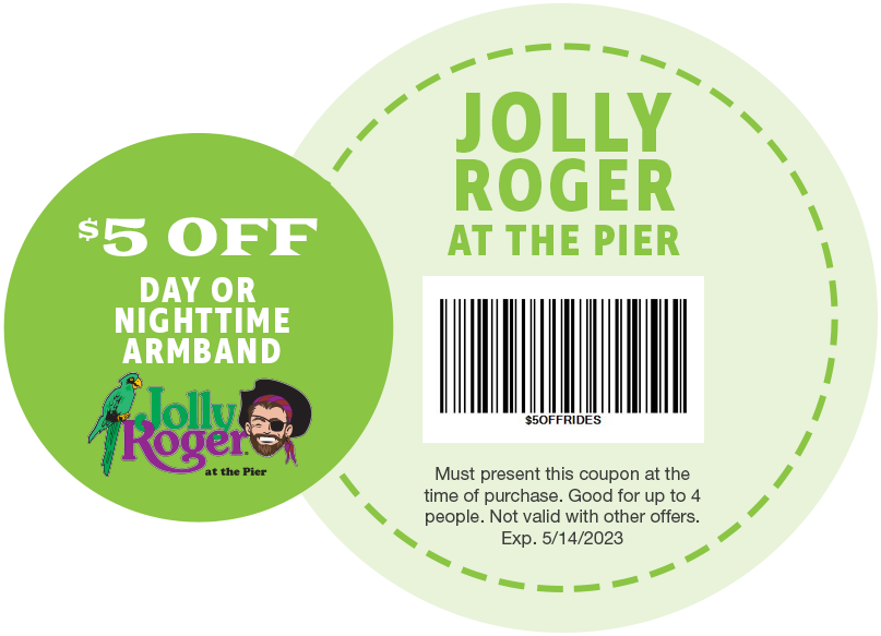 $$5 Off Day or Nighttime Armband at Jolly Roger Amusement Parks