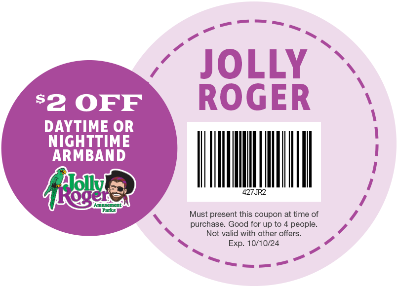 $2 OFF Daytime or Nighttime Armband at Jolly Roger Amusement Parks