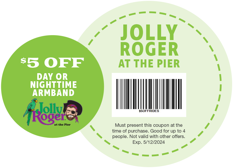 $$5 Off Day or Nighttime Armband at Jolly Roger Amusement Parks