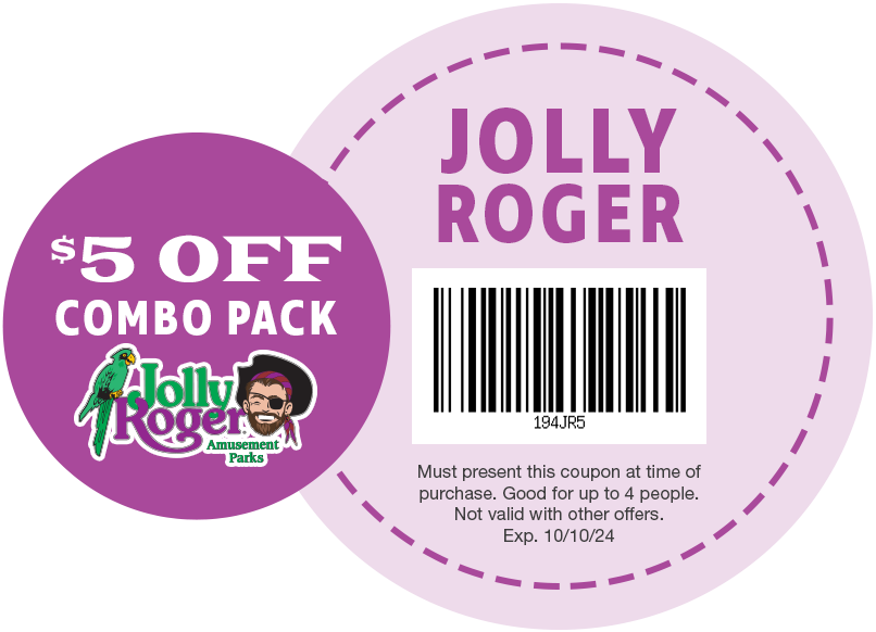 $5 OFF Combo Pack at Jolly Roger Amusement Parks